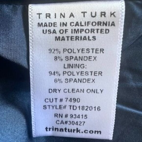 New Trina Turk Cold Shoulder Floral Navy Sheath Dress Size 2 - Picture 9 of 11